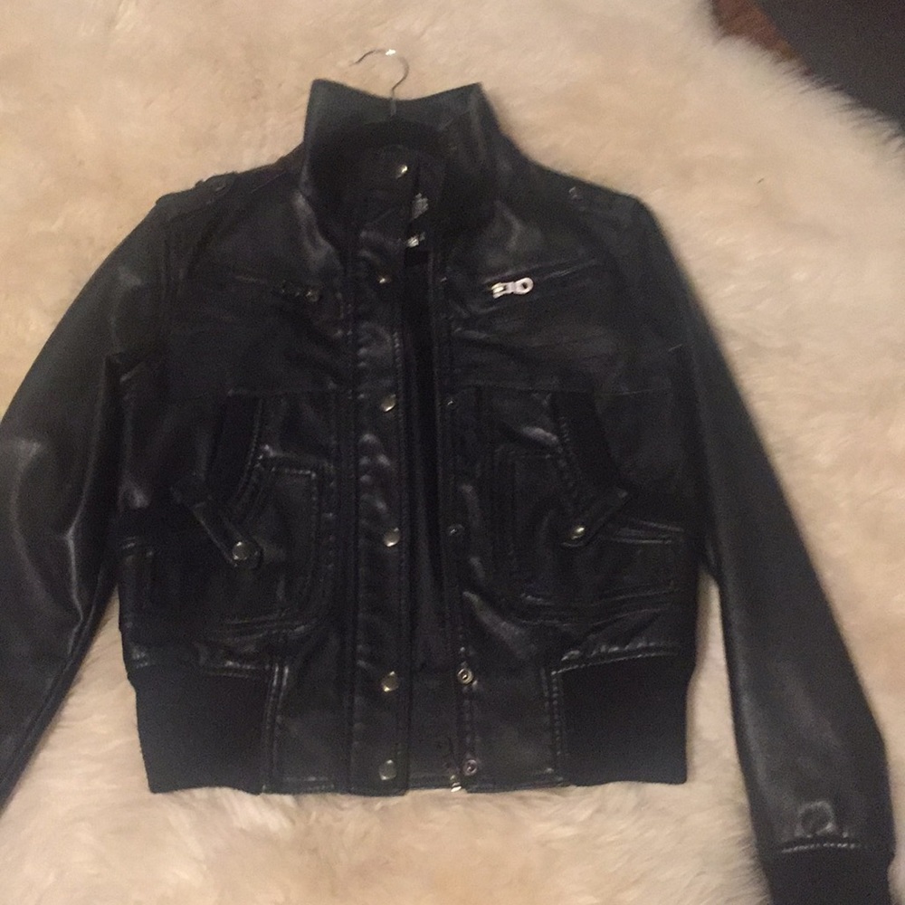 Brave soul biker faux leather jacket women